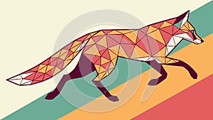 Geometric Stylized Fox in Motion, vector design Generative AI photo