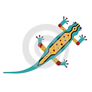 Geometric Stylized Lizard Icon in Flat Design