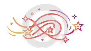 Geometric Swirls with Star Elements and Abstract Shapes, vector design Generative AI