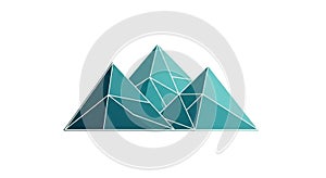 Geometric Teal Mountain Range Vector Illustration