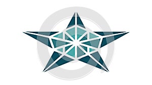 Geometric Teal Star Icon, Abstract Pattern, vector design Generative AI
