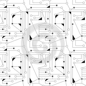 Geometric techno pattern. Seamless background. - Vector