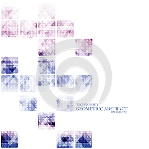 Geometric technological colorful digital square abstract background vector