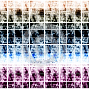 Geometric technological digital abstract modern square background vector