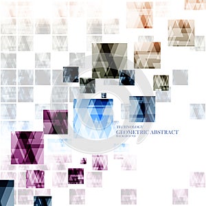 Geometric technological digital abstract modern square scattered