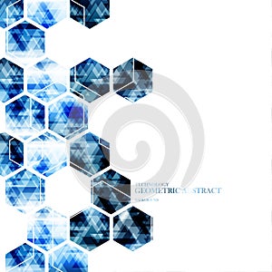 Geometric technological digital hexagon abstract background vector