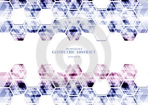 Geometric technological various hexagon abstract background vector