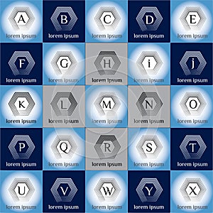 Geometric technology vector logo template set.