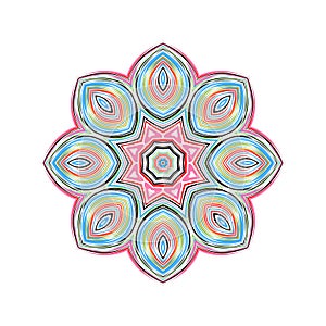 Geometric template vector ornamental symbol. Mandala. Stylized floral pattern
