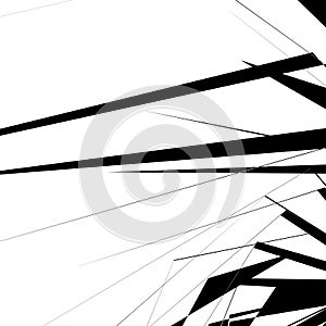 Geometric texture with random angular shapes. Monochrome art