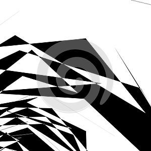 Geometric texture with random angular shapes. Monochrome art