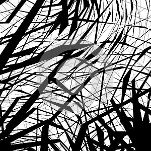 Geometric texture with random angular shapes. Monochrome art