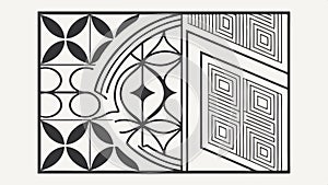 Geometric tile design, patterned tile, modern floor and surface pattern art. vector design Generative AI