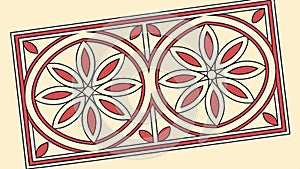 Geometric Tile Floral Pattern, vector design Generative AI