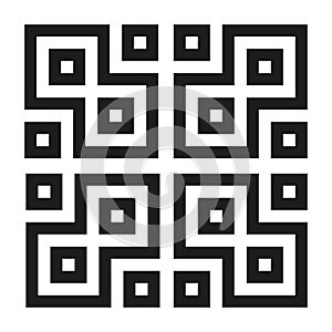 Geometric tile pattern. Black square element. Abstract Vector block. Modular simple design.