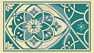 Geometric Tile Pattern: Decorative Art Abstract Design, vector design Generative AI