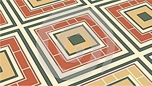 Geometric Tiled Floor Pattern Abstract Design, vector design Generative AI