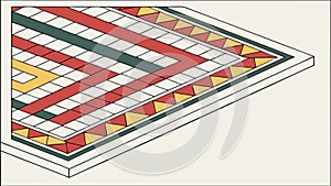 Geometric Tiled Floor Pattern - Abstract Interior Vector Design, vector design Generative AI