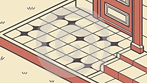 Geometric Tiled Floor Pattern Background, vector design Generative AI