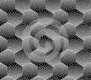 Geometric tiles with dots. Hexagonal dotted pattern