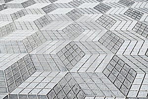 Geometric tiles at la Rambla in Alicante.