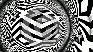 Geometric transformations in black and white from a circle