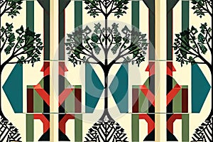 geometric tree patterngeometric shapes and lines are used to cre photo