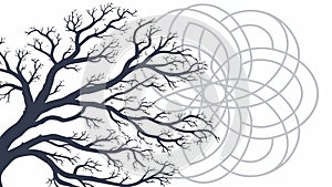 Geometric Tree Roots Abstract Pattern Vector, vector design Generative AI