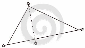 Geometric triangle with abstract lines, mathematical concepts, vector design Generative AI