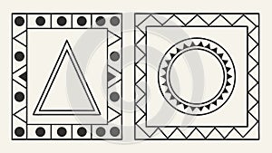 Geometric Triangle Frame, Abstract Pattern, Decorative Element, vector design Generative AI