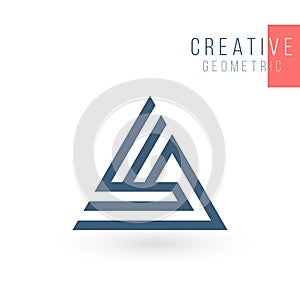 Geometric triangle logo design. business identity concept. Creative corporate template. Stock Vector illustration isolated on