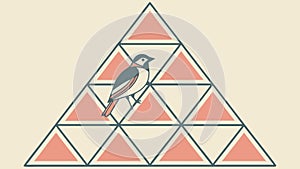 Geometric Triangle Pattern with Bird, Abstract Nature Design Vector, vector design Generative AI