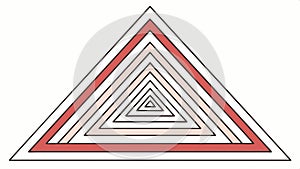 Geometric triangle pattern with concentric lines creating depth vector design Generative AI