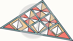 Geometric triangle pattern in a retro color scheme, vector design Generative AI