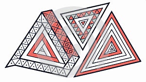 Geometric triangle shapes pattern, abstract and modern design element vector design Generative AI