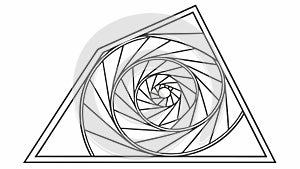 Geometric Triangle Spiral Optical Illusion, vector design Generative AI