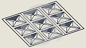 Geometric Triangle Square Repeating Pattern, vector design Generative AI