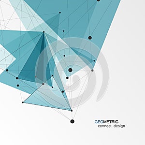 Geometric Triangle Vector Background. Triangles Connect Pattern for Business Presentations, Annual Report and Start Up