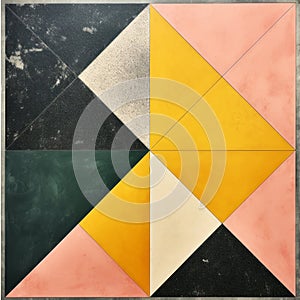 Geometric Triangles In Marble Style: Aerial View Of Symmetrical Composition photo