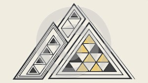 Geometric triangles pattern, decorative and abstract design art. vector design Generative AI