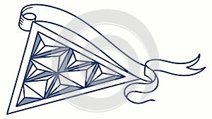 Geometric Triangular Banner, Modern Abstract Decorative Element, vector design Generative AI