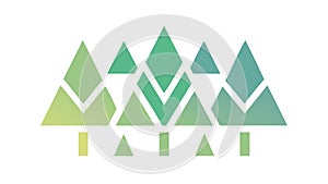 Geometric Triangular Forest Trees Abstract, vector design Generative AI
