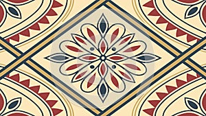 Geometric tribal pattern border, dynamic decorative element, vector design Generative AI