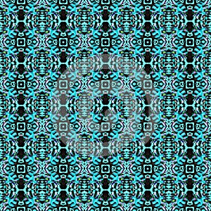 Geometric Tribal Texture. Teal, Green, Mint Bed