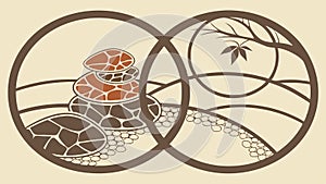 Geometric Turtle Illustration with Intricate Shell Pattern, vector design Generative AI