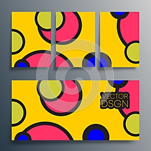 Geometric typography with colorful circles design for poster, flyer, brochure cover, or other printing products