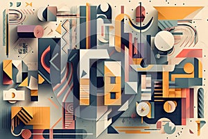 geometric typography with a mix of different typefaces and styles