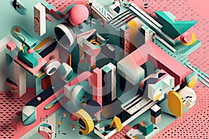 geometric typography with a mix of different typefaces and styles