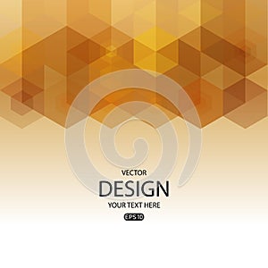 Geometric vector background for brochure. Brown hexagons on white background.