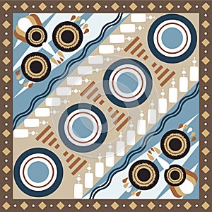 geometric vector brown blue and white color